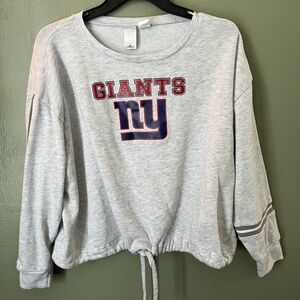 Concept Sport NY Giants NFL Women's Pullover Cropped Sweatshirt Gray Long Sleeve